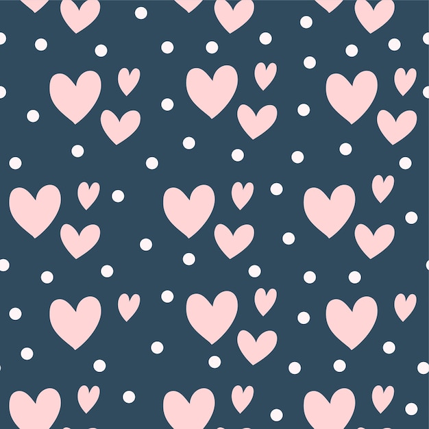 Lindo patrón sin costuras con corazones ilustración de vector de impresión romántica sin fin