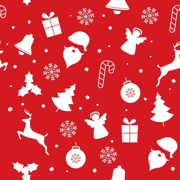 Lindo patrón sin costuras de dibujos animados de Navidad