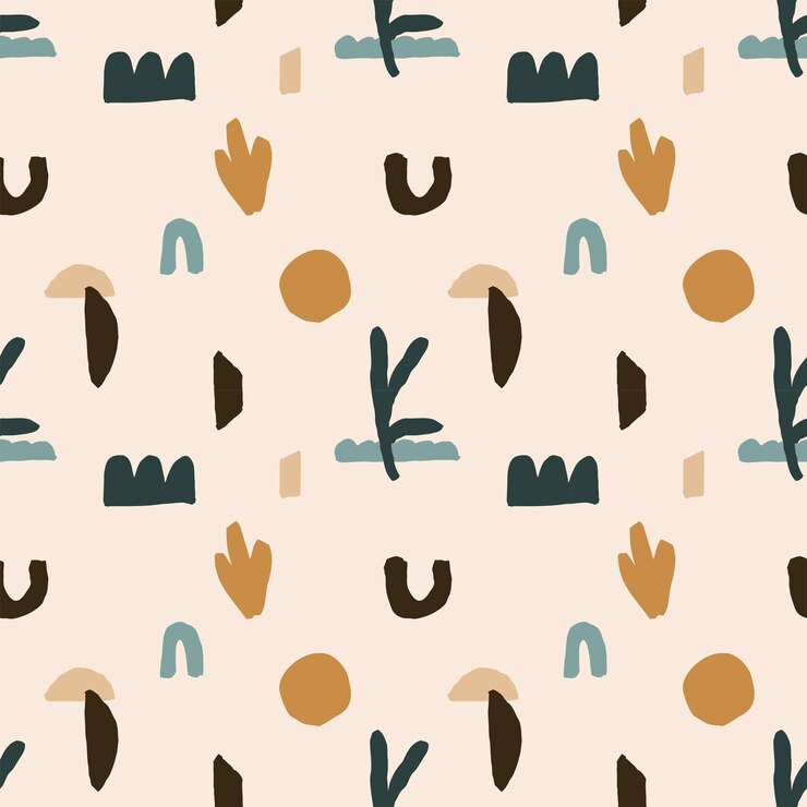 Vector lindo patrón sin costuras con formas orgánicas abstractas textura de repetición vectorial para papel tapiz de vivero