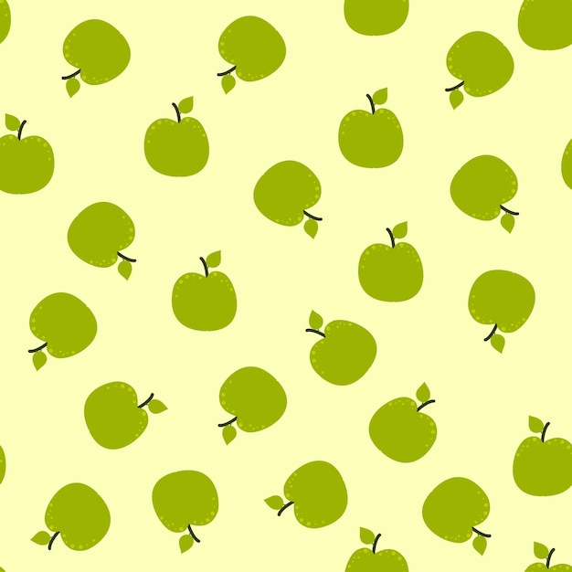 Lindo patrón sin costuras de manzanas verdes plantilla para papel tapiz textil cubierta de embalaje impresión de caja de tarjeta web