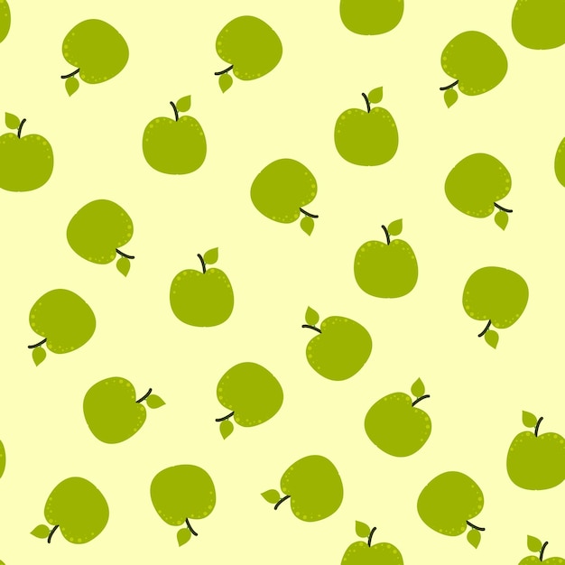 Vector lindo patrón sin costuras de manzanas verdes plantilla para papel tapiz textil cubierta de embalaje impresión de caja de tarjeta web