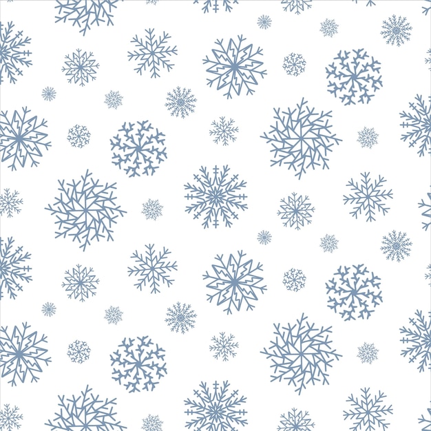 Lindo patrón sin costuras de Navidad con copos de nieve aislados sobre fondo blanco Fondo de pantalla y envoltura de feliz año nuevo para diseño de temporada decoración textil tarjeta de felicitación Impresiones dibujadas a mano y garabatos