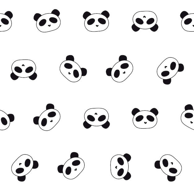 lindo patrón sin costuras con pandas vector
