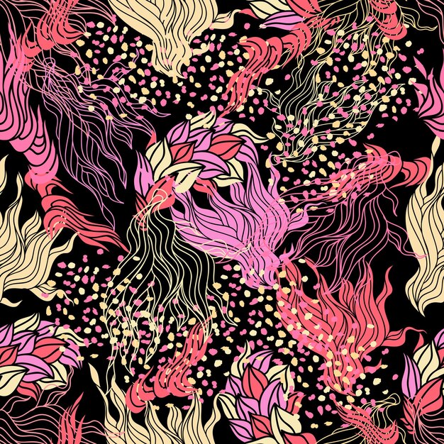 lindo patrón floral abstracto sin fisuras