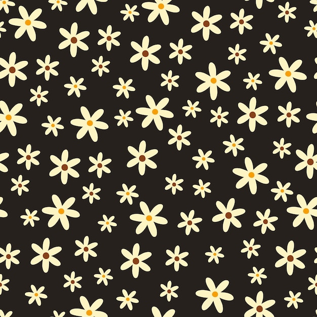 Lindo patrón floral sin fisuras. Impresión vectorial botánica con margaritas. Fondo textil con flores.