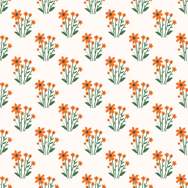 Lindo patrón floral en las flores textura vectorial sin costuras plantilla elegante para impresiones de moda