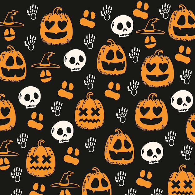 El lindo patrón de fondo de Halloween feliz