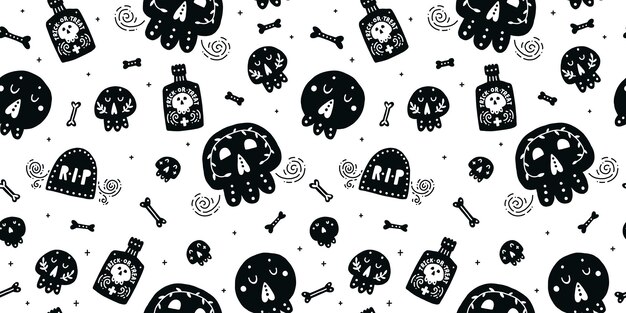 Lindo patrón de halloween ilustración textura de fondo