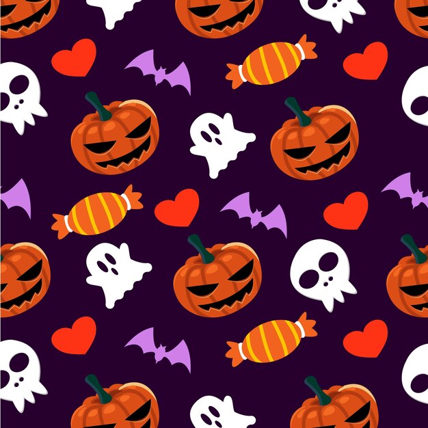 Lindo patrón de halloween para Vector Premium