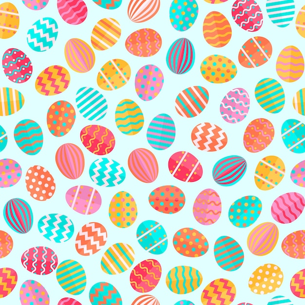 Lindo patrón de huevos de Pascua, gran diseño para cualquier propósito. Decoración festiva. Concepto de colores pastel. Ilustración vectorial.