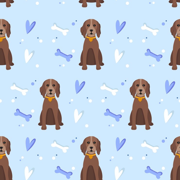 Vector lindo patrón de mascotas con perro ilustración vectorial en estilo plano