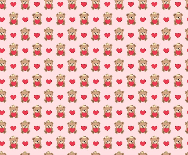 El lindo patrón de oso y corazón