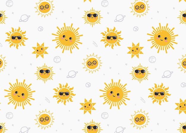 lindo patrón de personaje de sol