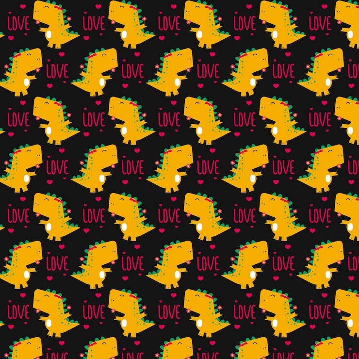 Vector lindo patrón de vector de dinosaurio para papel tapiz de impresión y fondo de tee
