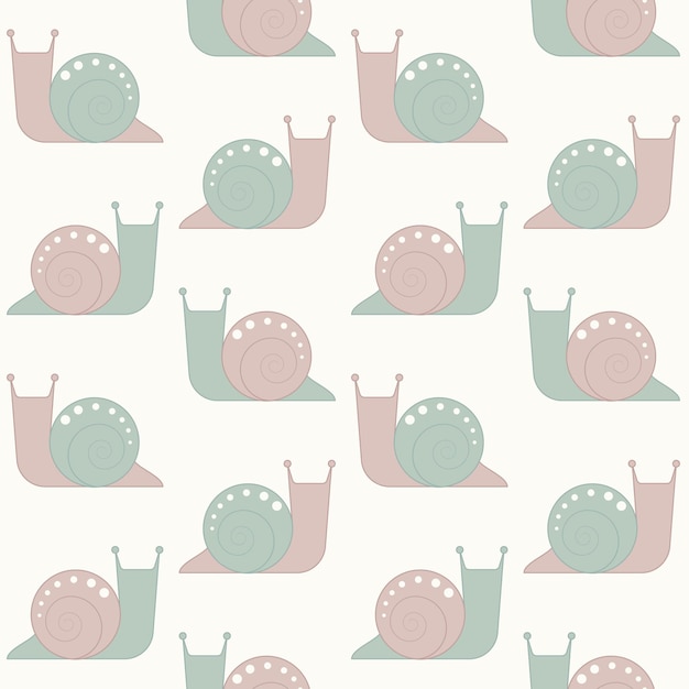 Lindo patrón vectorial sin costuras con caracoles