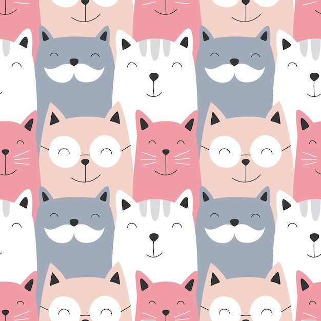 Lindo de patrones sin fisuras con los gatos