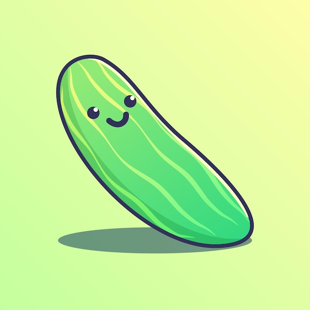 Lindo pepino lindo doodle vector ilustración de personaje para icono de mascota, etc.