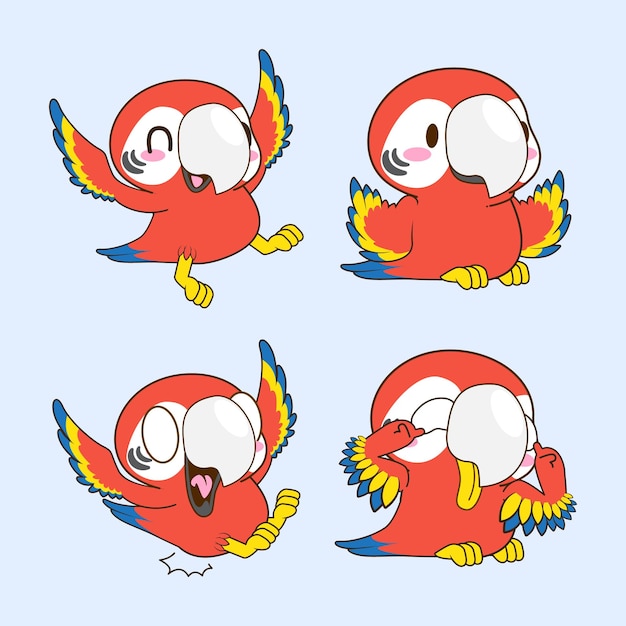 Vector lindo pequeño guacamayo ilustración vectorial