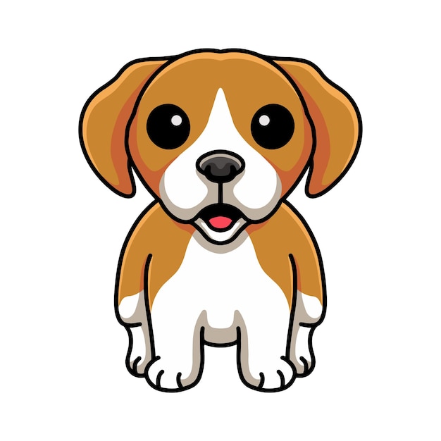 Lindo pequeño perro beagle de dibujos animados