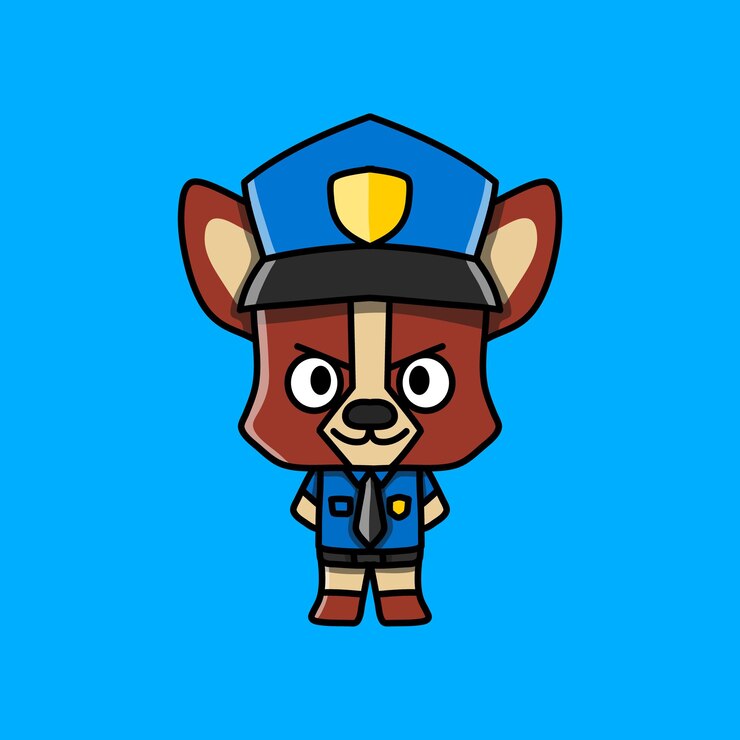 lindo pequeño perro policía vector ilustración de dibujos animados