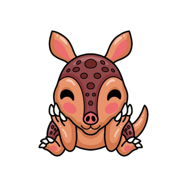 Lindo pequeño personaje de dibujos animados de armadillo