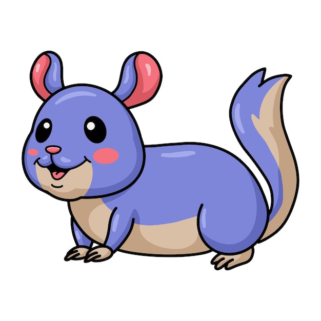 Lindo pequeño personaje de dibujos animados de chinchilla