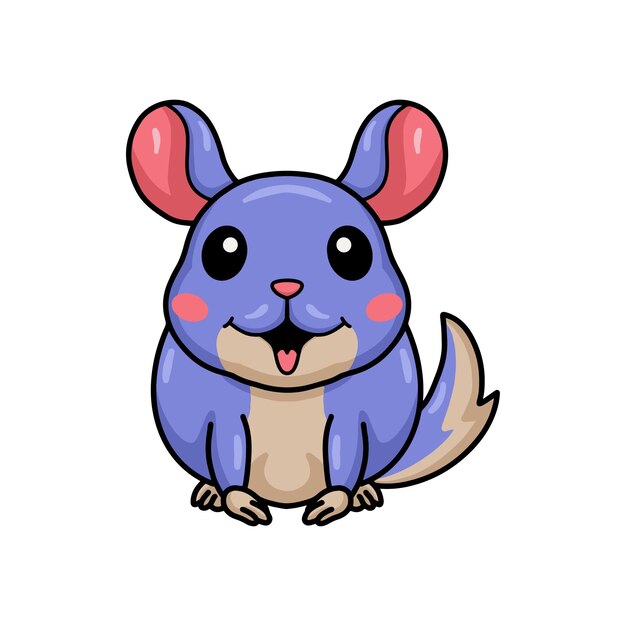 Lindo pequeño personaje de dibujos animados de chinchilla