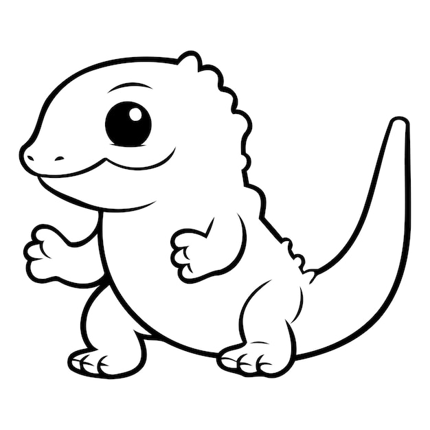 Vector lindo pequeño personaje de dibujos animados de dinosaurios ilustración vectorial sobre un fondo blanco