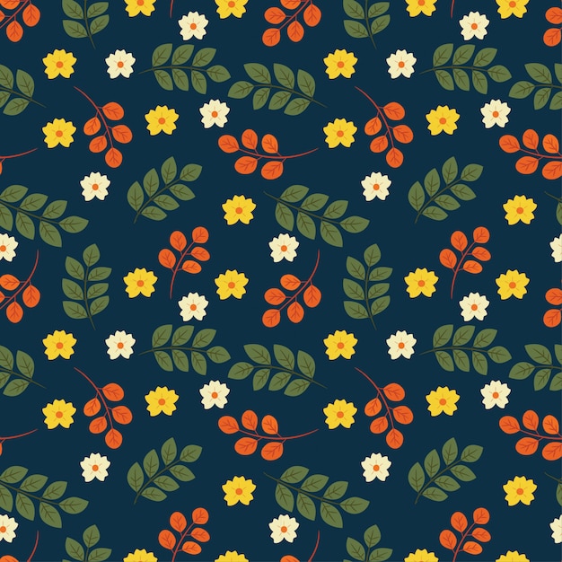 Vector lindo pequeño vintage floral de patrones sin fisuras