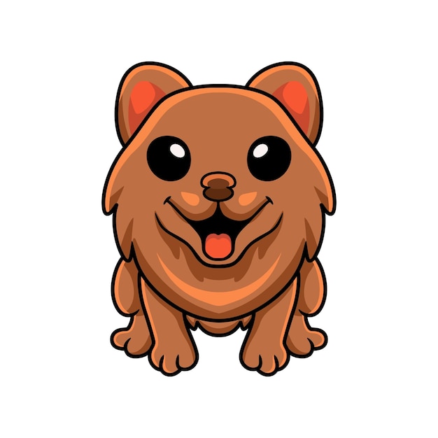Lindo perrito pomeranian de dibujos animados