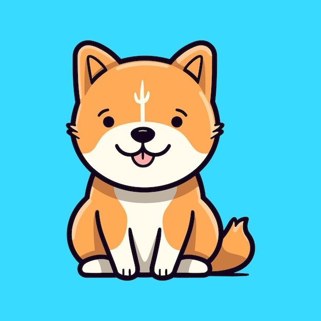 Lindo perro ajuste dibujos animados icono vector icono ilustración dibujos animados pegatina icono diseño