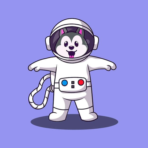 Lindo perro astronauta vector