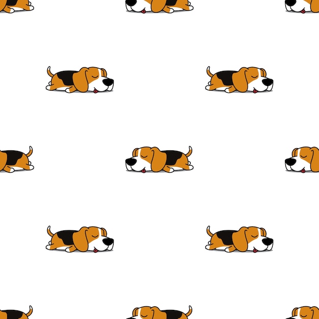 Lindo perro beagle durmiendo de patrones sin fisuras