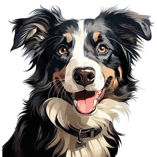 Vector lindo perro border collie