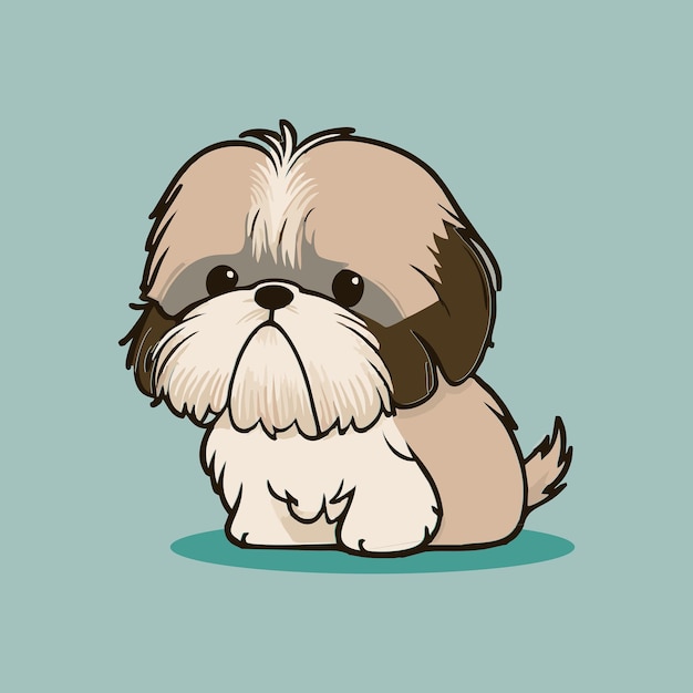 Vector lindo perro cachorro chibi mascota vector estilo de dibujos animados