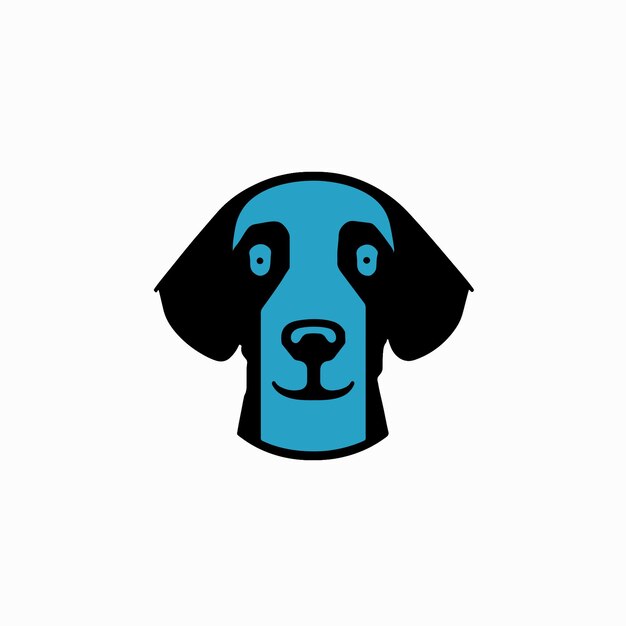 Vector lindo, perro, cara, animal, caricatura, icono, vector, ilustración