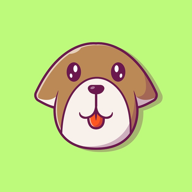 Vector lindo perro cara ilustración. raza de cara de perro. concepto animal aislado