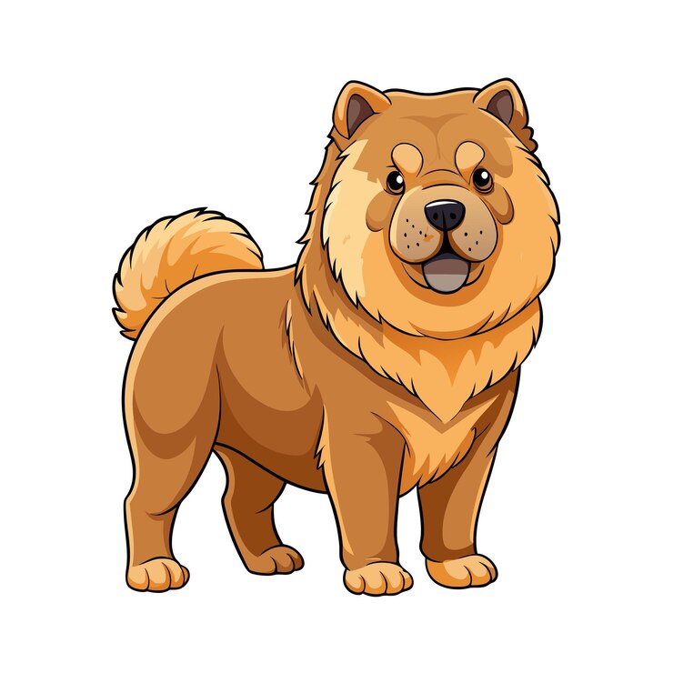 Vector lindo perro chow chow ilustración de dibujos animados de vector de cabeza