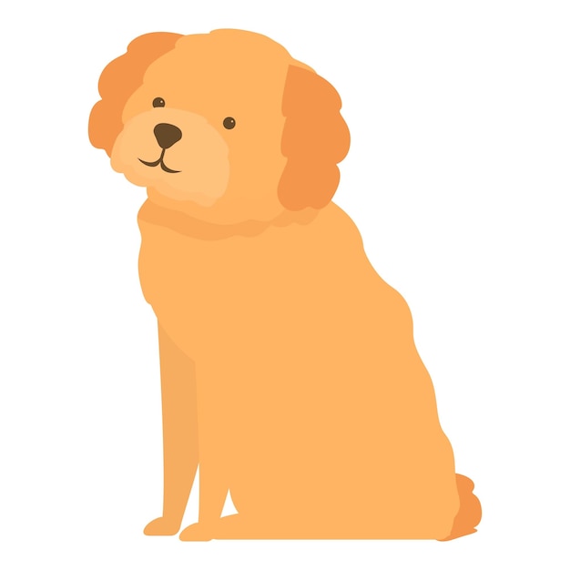 El lindo perro de colores dorados está sentado esperando pacientemente.
