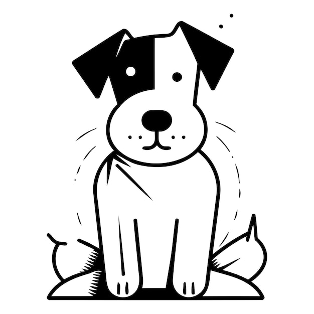 Vector lindo perro de dibujos animados ilustración vectorial aislada sobre un fondo blanco