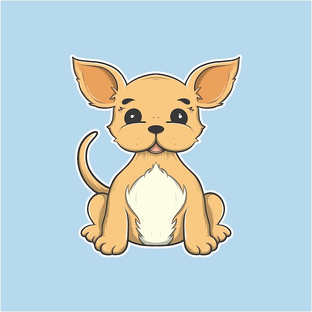 Un lindo perro de dibujos animados con pelaje esponjoso sentado