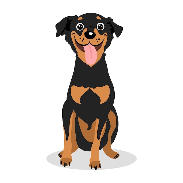 Lindo perro de dibujos animados, pinscher o terrier. ilustración, impresión infantil, vector