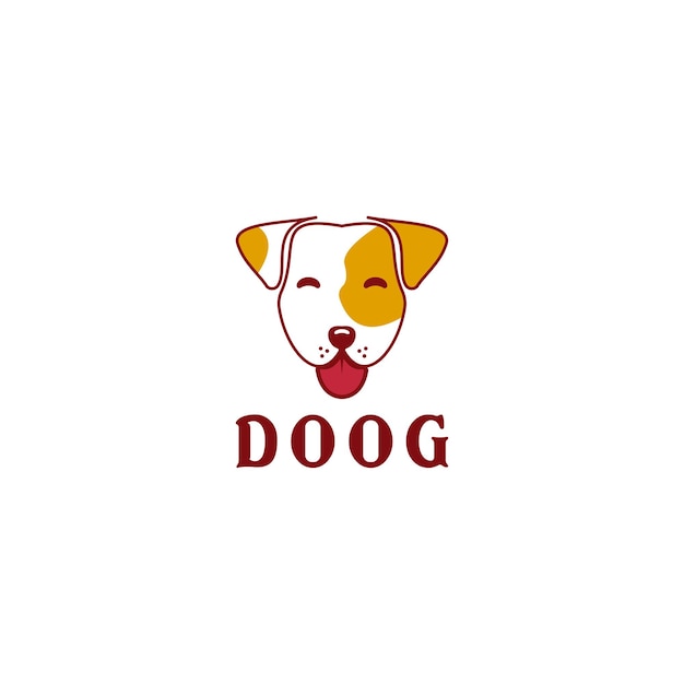 Lindo perro logo icono diseño plantilla lujo premium vector