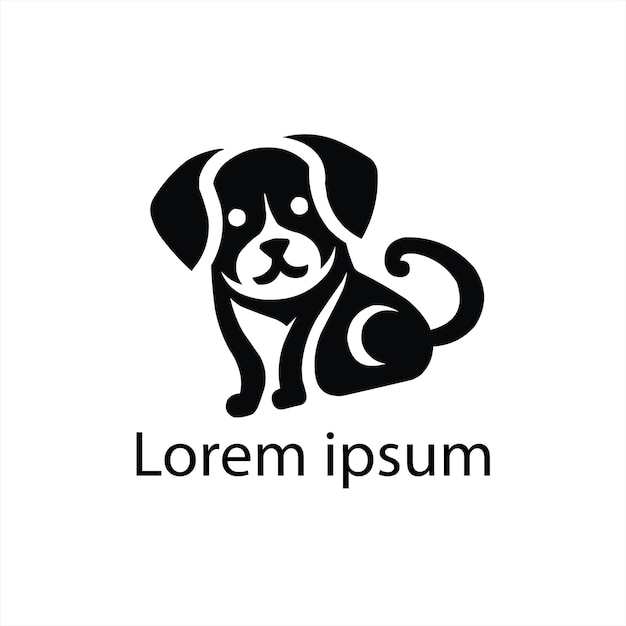 Lindo perro mascota moderno lineart o logotipo de contorno