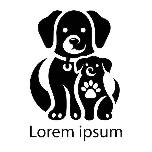 Lindo perro mascota moderno lineart o logotipo de contorno