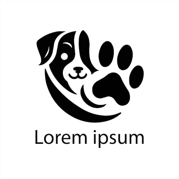 Lindo perro mascota moderno lineart o logotipo de contorno