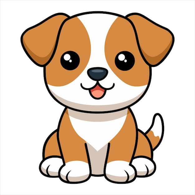 Lindo perro Rat Terrier sentado Ilustración vectorial Diseño de clipart para cachorros