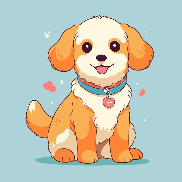 Un lindo perro retratado en una ilustración vectorial