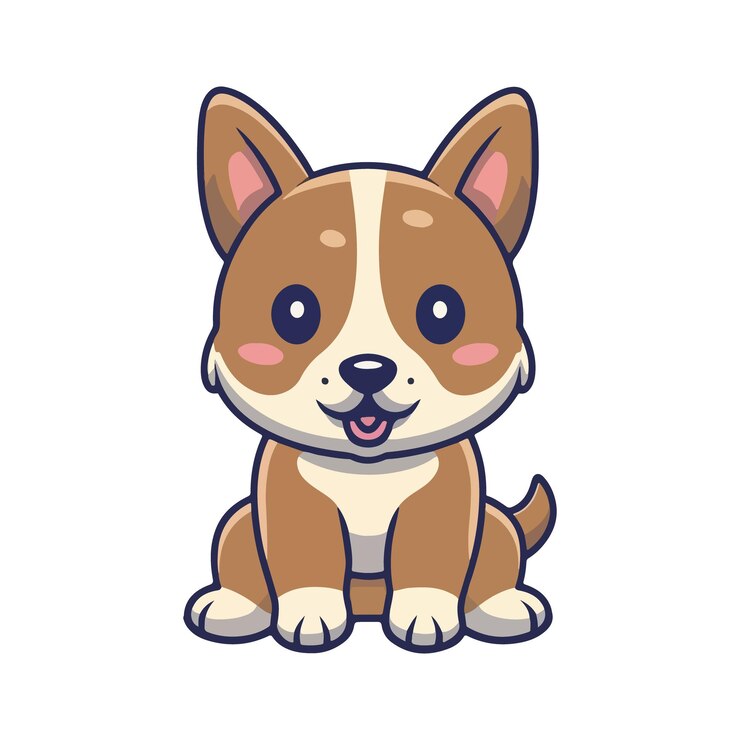 lindo perro sentado icono de dibujos animados vector ilustración de la naturaleza de los animales concepto de icono
