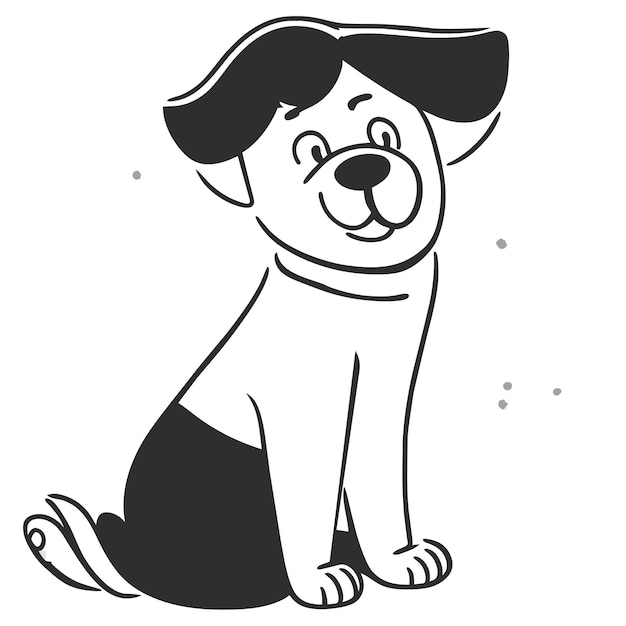 Vector lindo perro shiba inu dulce cachorro dibujado a mano dibujos animados pegatina icono concepto aislado ilustración